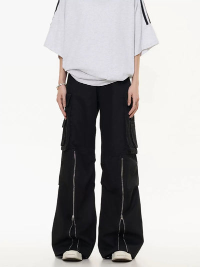Multi-Flap Detail Cargo Pants Korean Street Fashion Pants By Made Extreme Shop Online at OH Vault