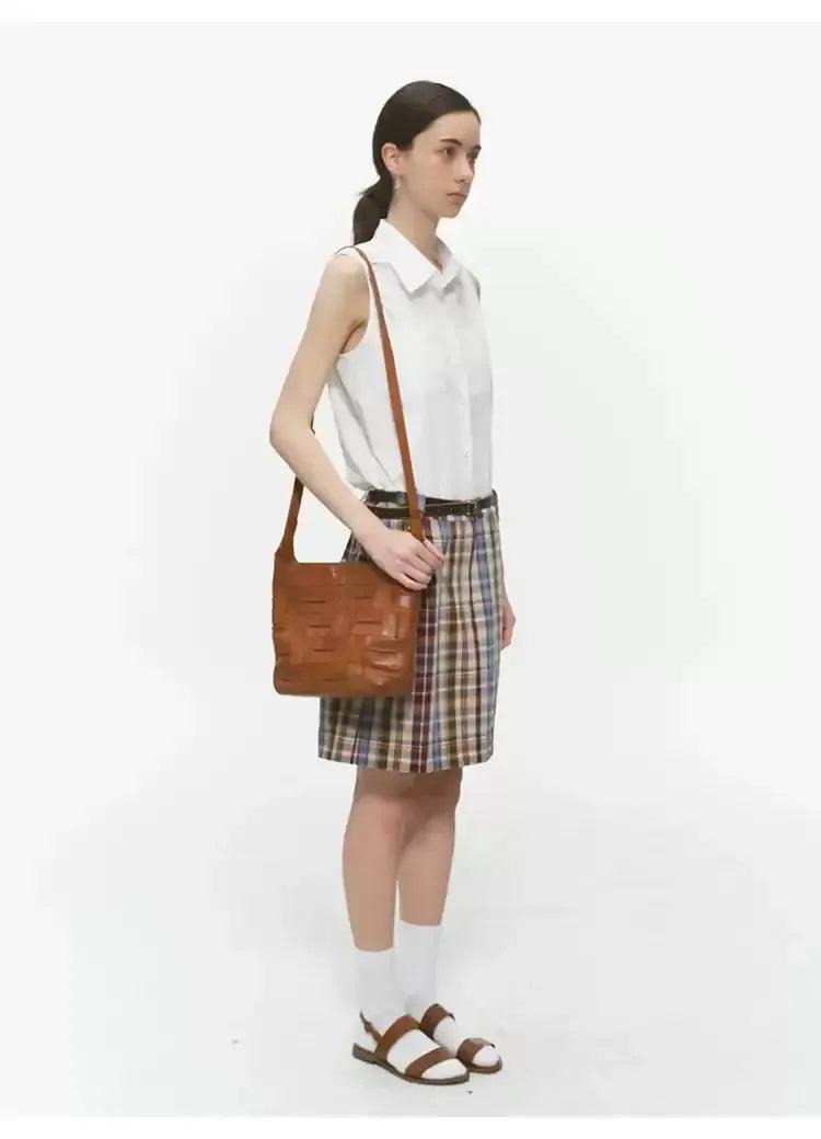 Vintage Color Plaid Skirt Korean Street Fashion Skirt By Country Moment Shop Online at OH Vault