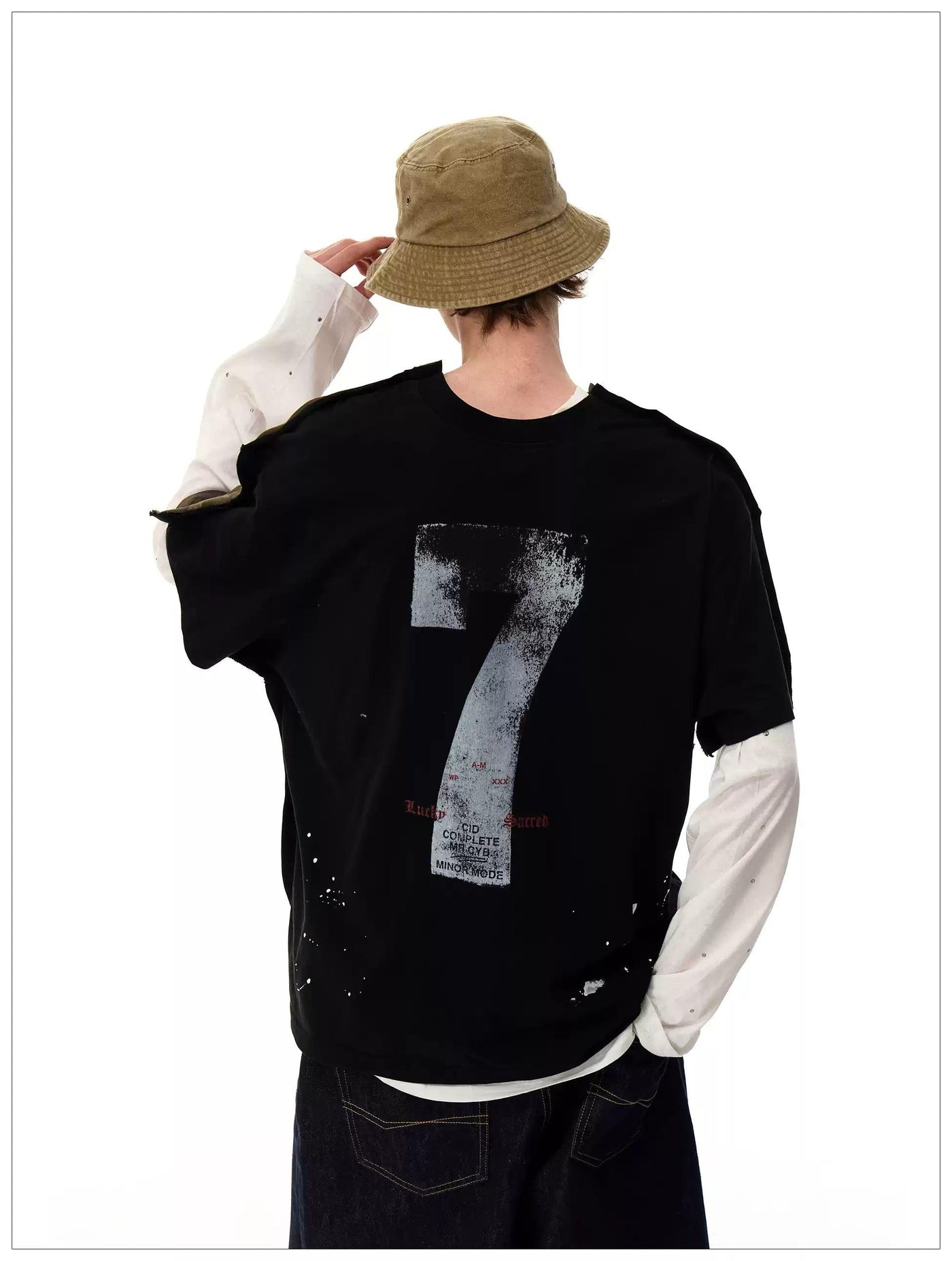 Splatter Camouflage Layered T-Shirt Korean Street Fashion T-Shirt By Mr Nearly Shop Online at OH Vault
