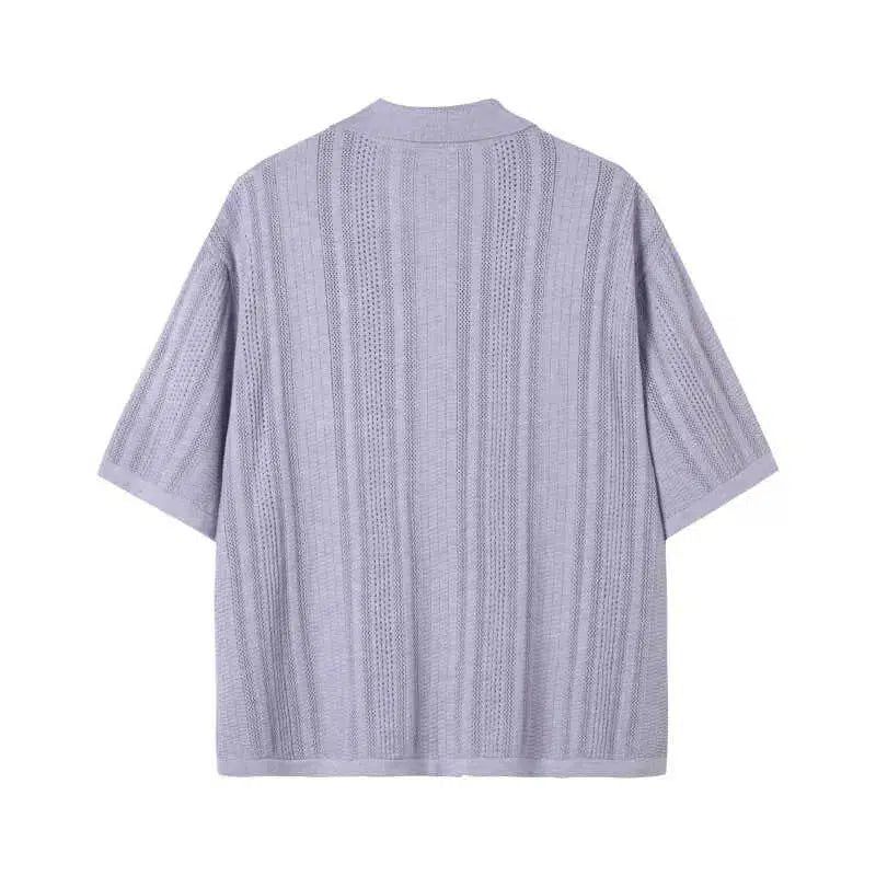 Summer Lined Knit Shirt Korean Street Fashion Shirt By Remedy Shop Online at OH Vault