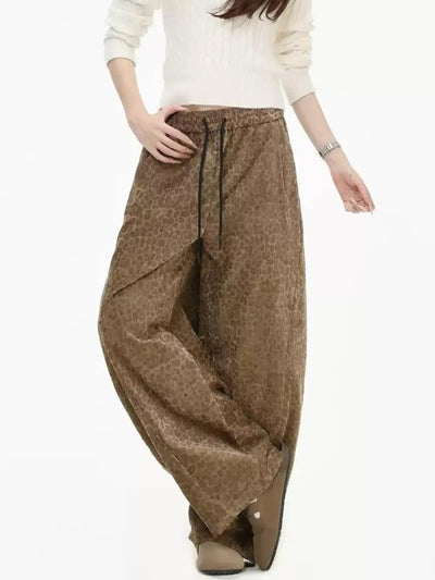 Drawstring Leopard Print Wide Pants Korean Street Fashion Pants By INS Korea Shop Online at OH Vault
