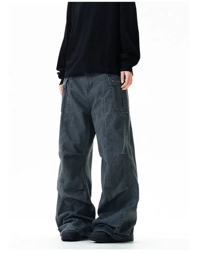 Distressed Pleats Cargo Pants Korean Street Fashion Pants By A PUEE Shop Online at OH Vault