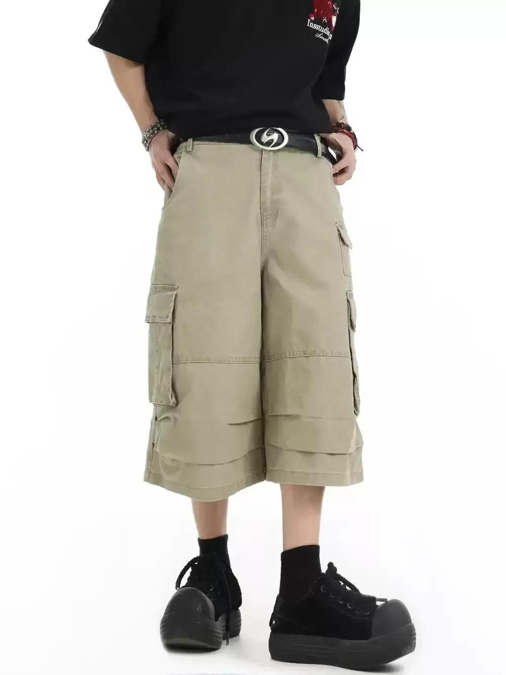 Flap Pockets Cargo Denim Shorts Korean Street Fashion Shorts By INS Korea Shop Online at OH Vault