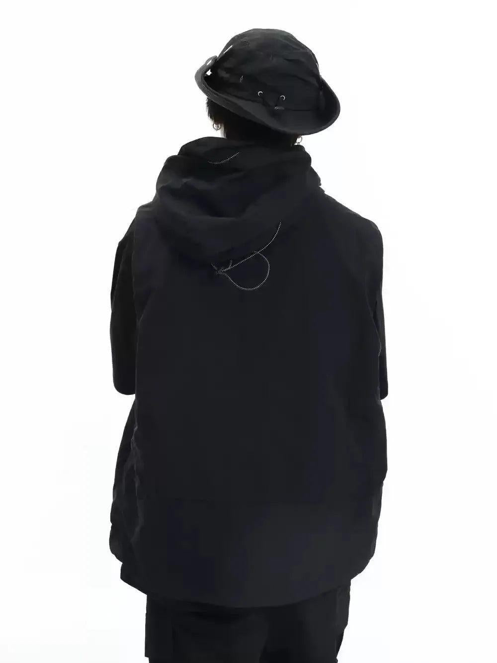 Structured Utility Hooded Vest Korean Street Fashion Vest By INS Korea Shop Online at OH Vault