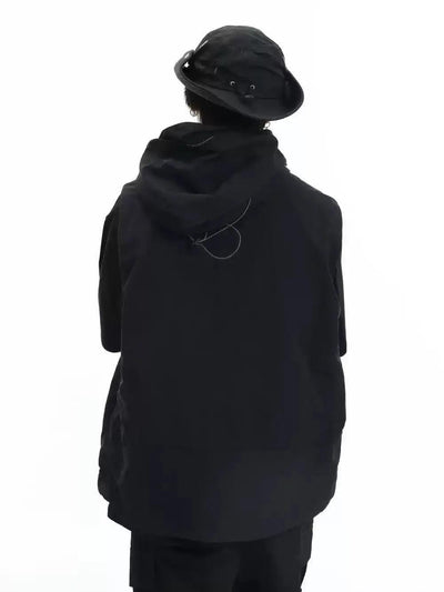 Structured Utility Hooded Vest Korean Street Fashion Vest By INS Korea Shop Online at OH Vault