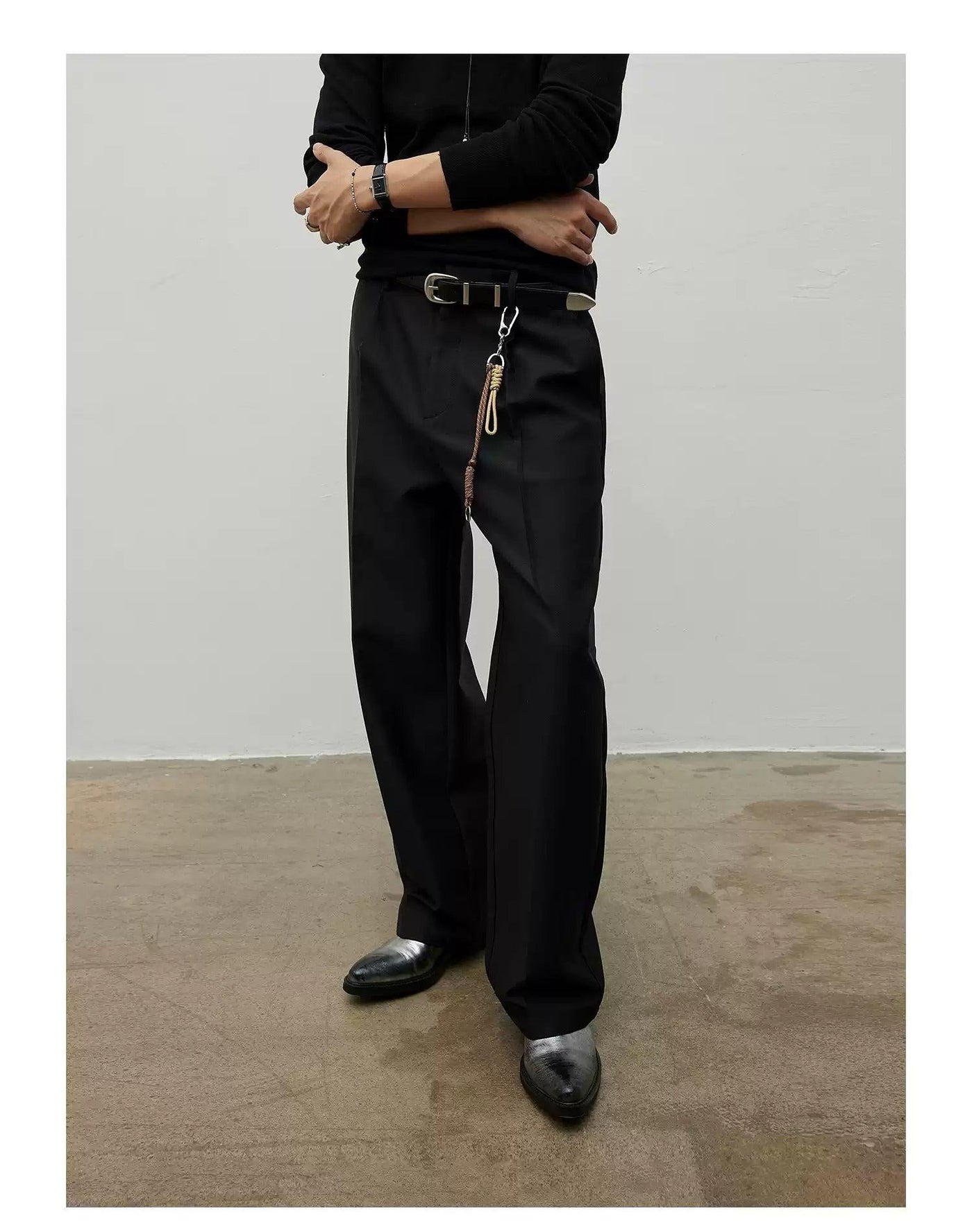 Clean Fit Pleated Trousers Korean Street Fashion Trousers By Terra Incognita Shop Online at OH Vault