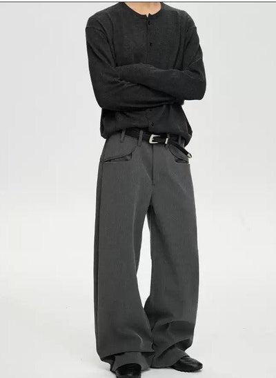 Plain Front Pocket Loose Pants Korean Street Fashion Pants By A PUEE Shop Online at OH Vault