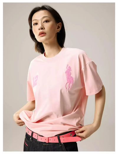 Embroidered Contrast T-Shirt Korean Street Fashion T-Shirt By Remedy Shop Online at OH Vault