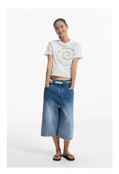 Colorful Semi-Stone T-Shirt Korean Street Fashion T-Shirt By Conp Conp Shop Online at OH Vault