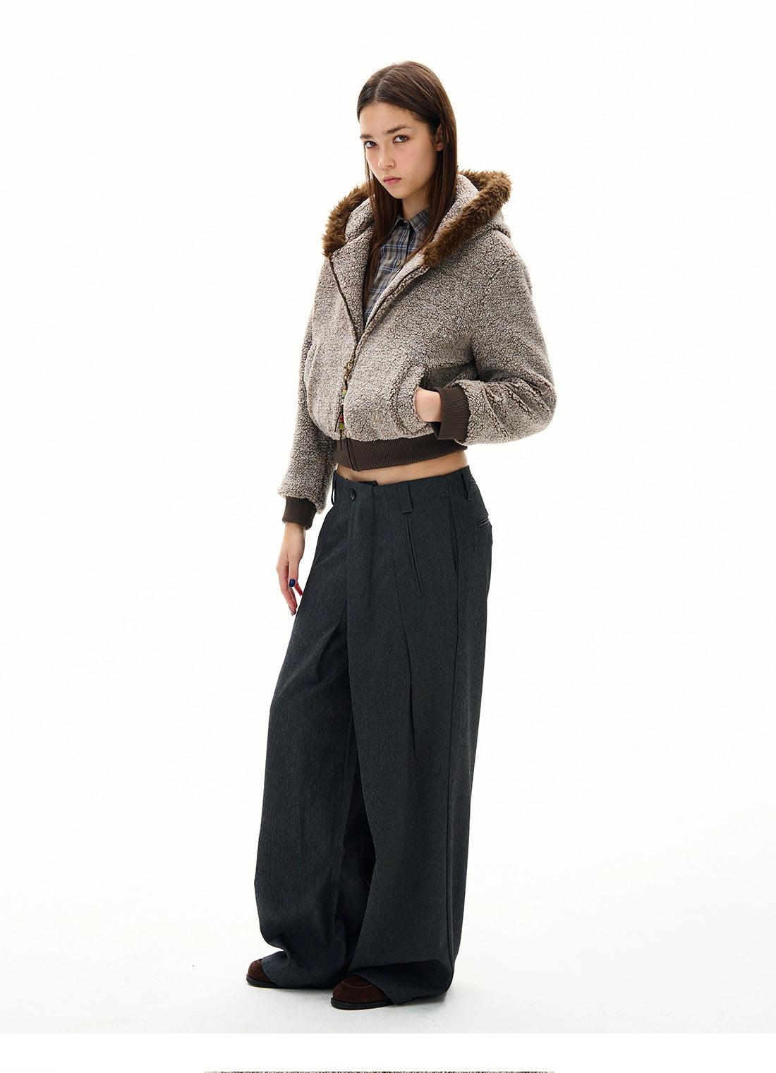 Asymmetric Pleated Trousers Korean Street Fashion Trousers By 77Flight Shop Online at OH Vault