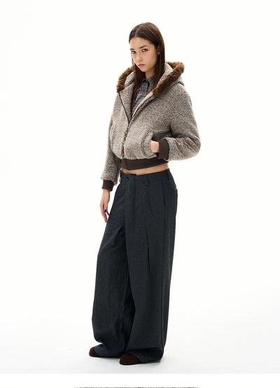 Asymmetric Pleated Trousers Korean Street Fashion Trousers By 77Flight Shop Online at OH Vault