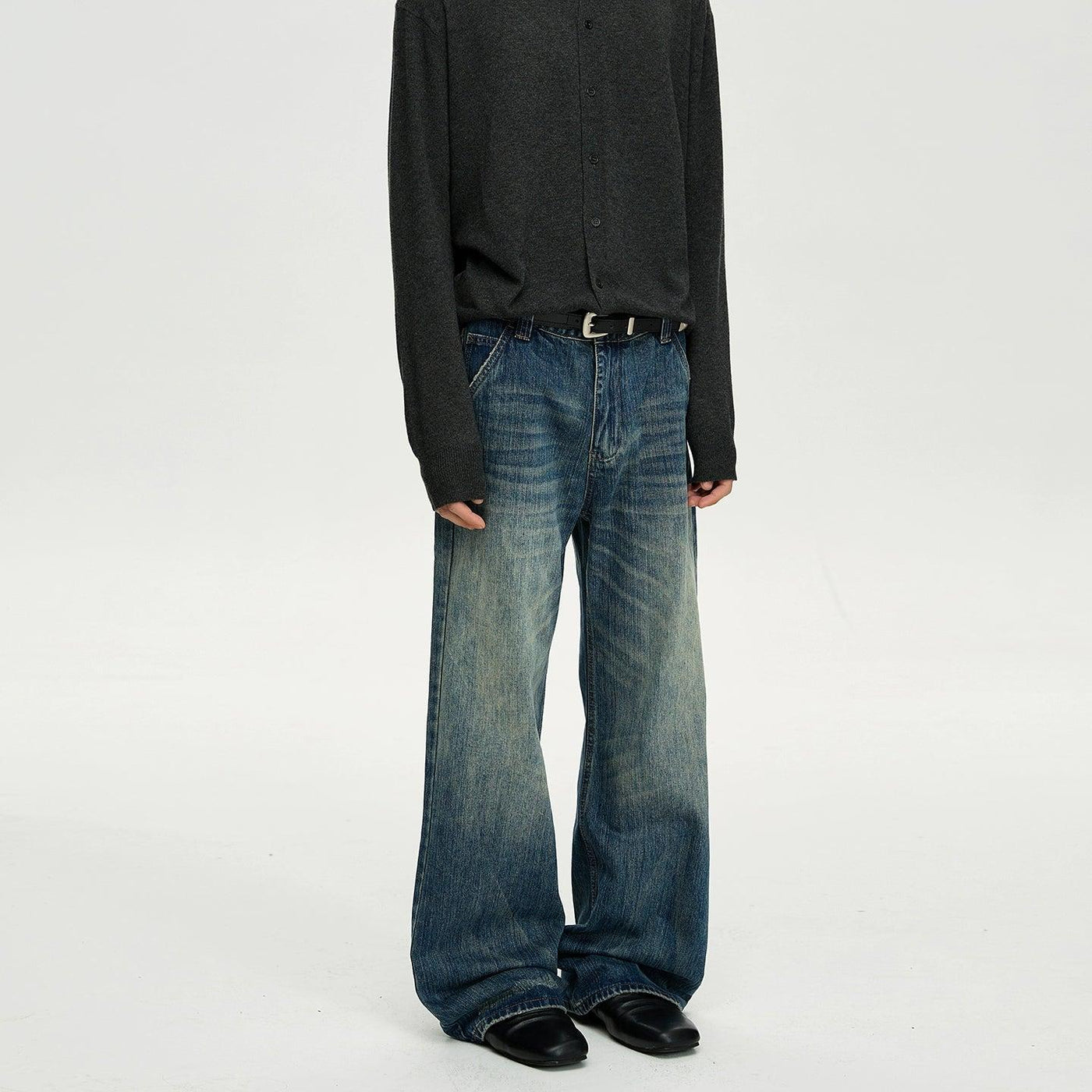 Faded Scattered Whiskers Jeans Korean Street Fashion Jeans By A PUEE Shop Online at OH Vault