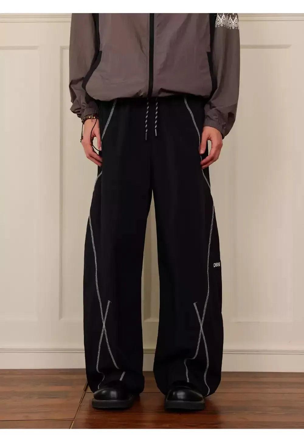Athleisure Lines Drawstring Pants Korean Street Fashion Pants By Donsmoke Shop Online at OH Vault