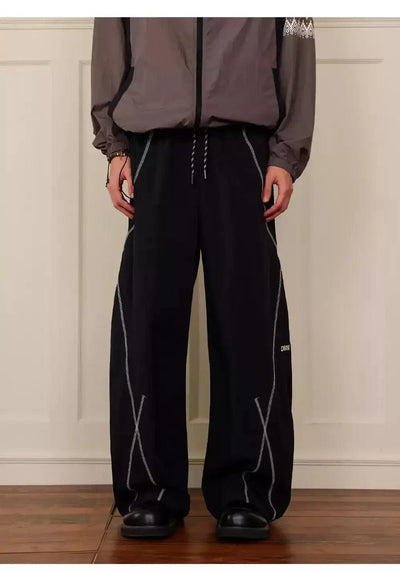Athleisure Lines Drawstring Pants Korean Street Fashion Pants By Donsmoke Shop Online at OH Vault