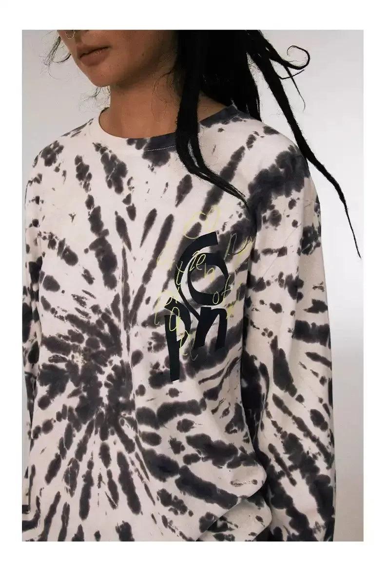 Tie Dye Long Sleeve T-Shirt Korean Street Fashion T-Shirt By Conp Conp Shop Online at OH Vault