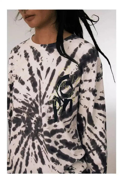 Tie Dye Long Sleeve T-Shirt Korean Street Fashion T-Shirt By Conp Conp Shop Online at OH Vault