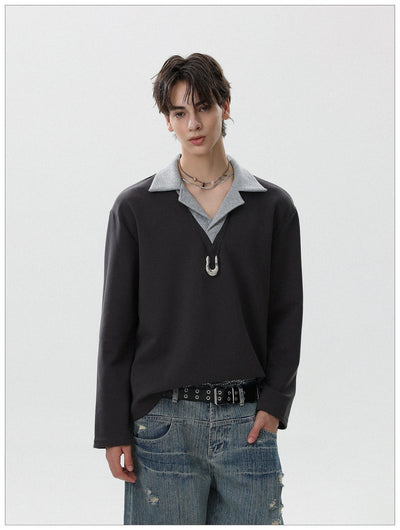 Contrast Collared Regular Fit Polo Korean Street Fashion Polo By Mr Nearly Shop Online at OH Vault