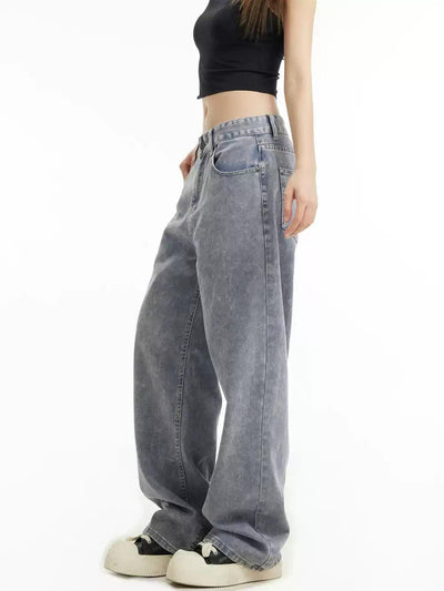Faded & Washed Straight Jeans Korean Street Fashion Jeans By INS Korea Shop Online at OH Vault