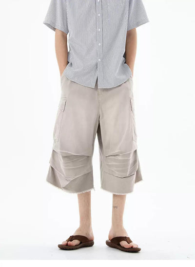 Casual Pleated Cargo Shorts Korean Street Fashion Shorts By 77Flight Shop Online at OH Vault