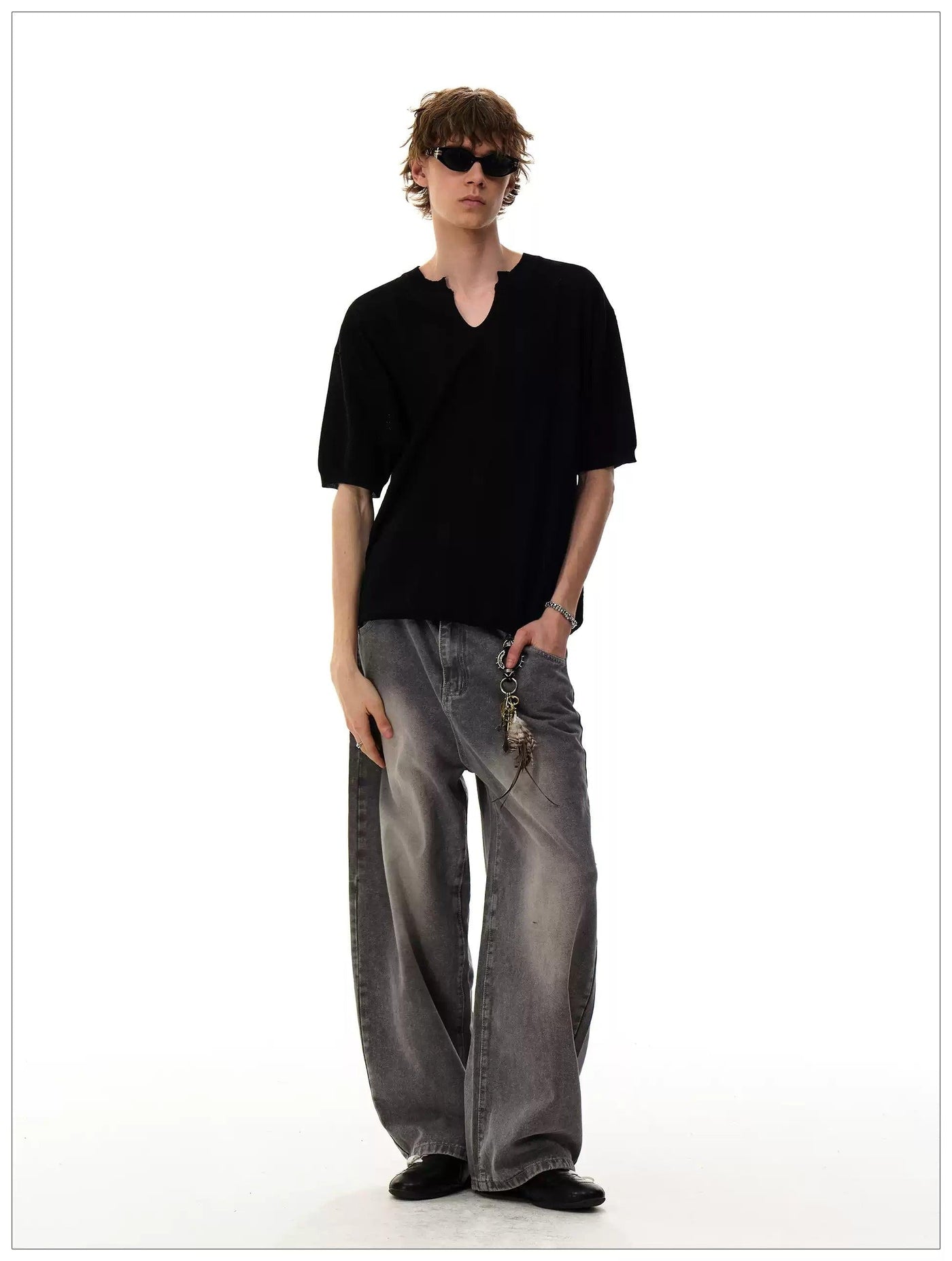 Neat Plain Knit T-Shirt Korean Street Fashion T-Shirt By Mr Nearly Shop Online at OH Vault