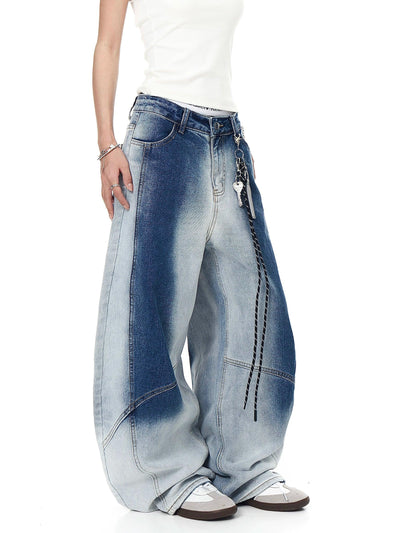 Faded Highlight Loose Jeans Korean Street Fashion Jeans By Blacklists Shop Online at OH Vault