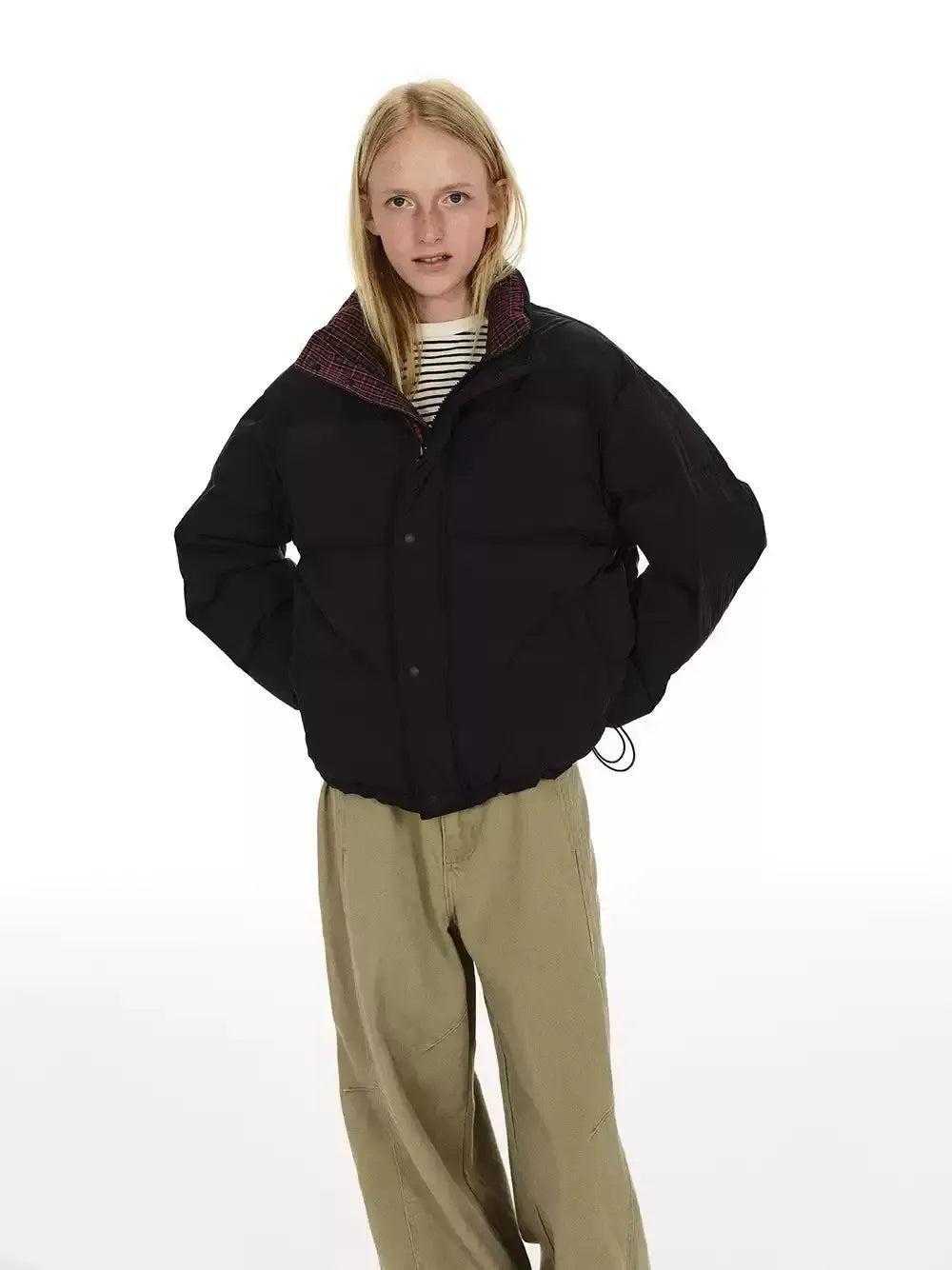 Reversible Plaid Down Jacket Korean Street Fashion Jacket By Country Moment Shop Online at OH Vault