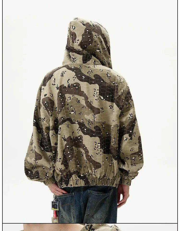 Casual Camouflage Zip-Up Hoodie Korean Street Fashion Hoodie By 77Flight Shop Online at OH Vault