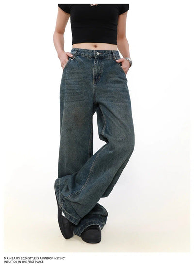 Washed Loose Fit Jeans Korean Street Fashion Jeans By Mr Nearly Shop Online at OH Vault