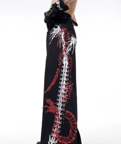 Spine Contrast Print Pants Korean Street Fashion Pants By Slim Black Shop Online at OH Vault