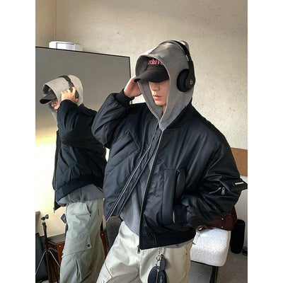 Hooded Padded Bomber Jacket Korean Street Fashion Jacket By Poikilotherm Shop Online at OH Vault