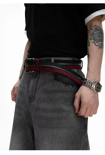 Contrast Color Zipped Belt Korean Street Fashion Belt By Argue Culture Shop Online at OH Vault