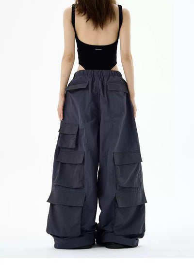 Back Flap Pockets Cargo Track Pants Korean Street Fashion Pants By 77Flight Shop Online at OH Vault