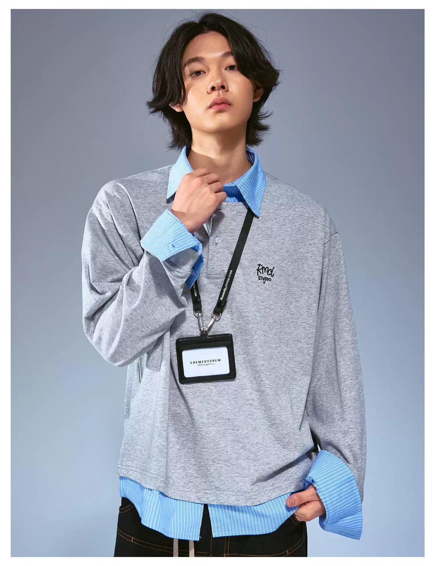 Layered Stripe College Style T-Shirt Korean Street Fashion Shirt By Remedy Shop Online at OH Vault