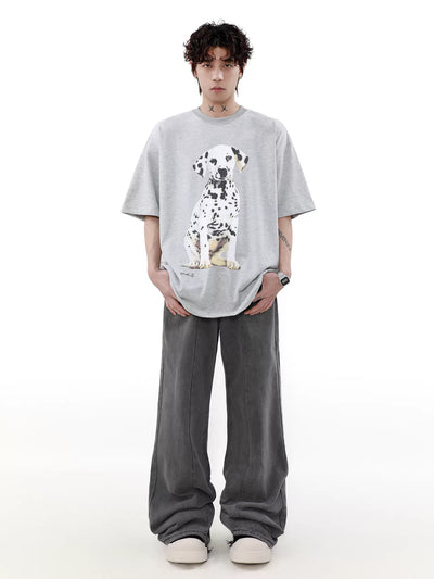 Dalmatian Dog Graphic T-Shirt Korean Street Fashion T-Shirt By Mr Nearly Shop Online at OH Vault