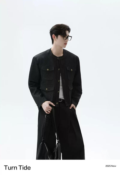 Multiple Buttoned Pockets Short Blazer Korean Street Fashion Blazer By Turn Tide Shop Online at OH Vault