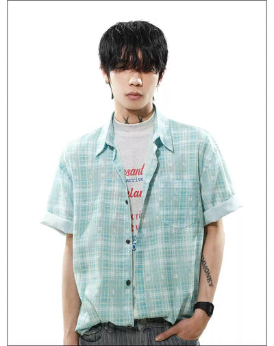 Essential Plaid Button-Up Shirt Korean Street Fashion Shirt By Mr Nearly Shop Online at OH Vault