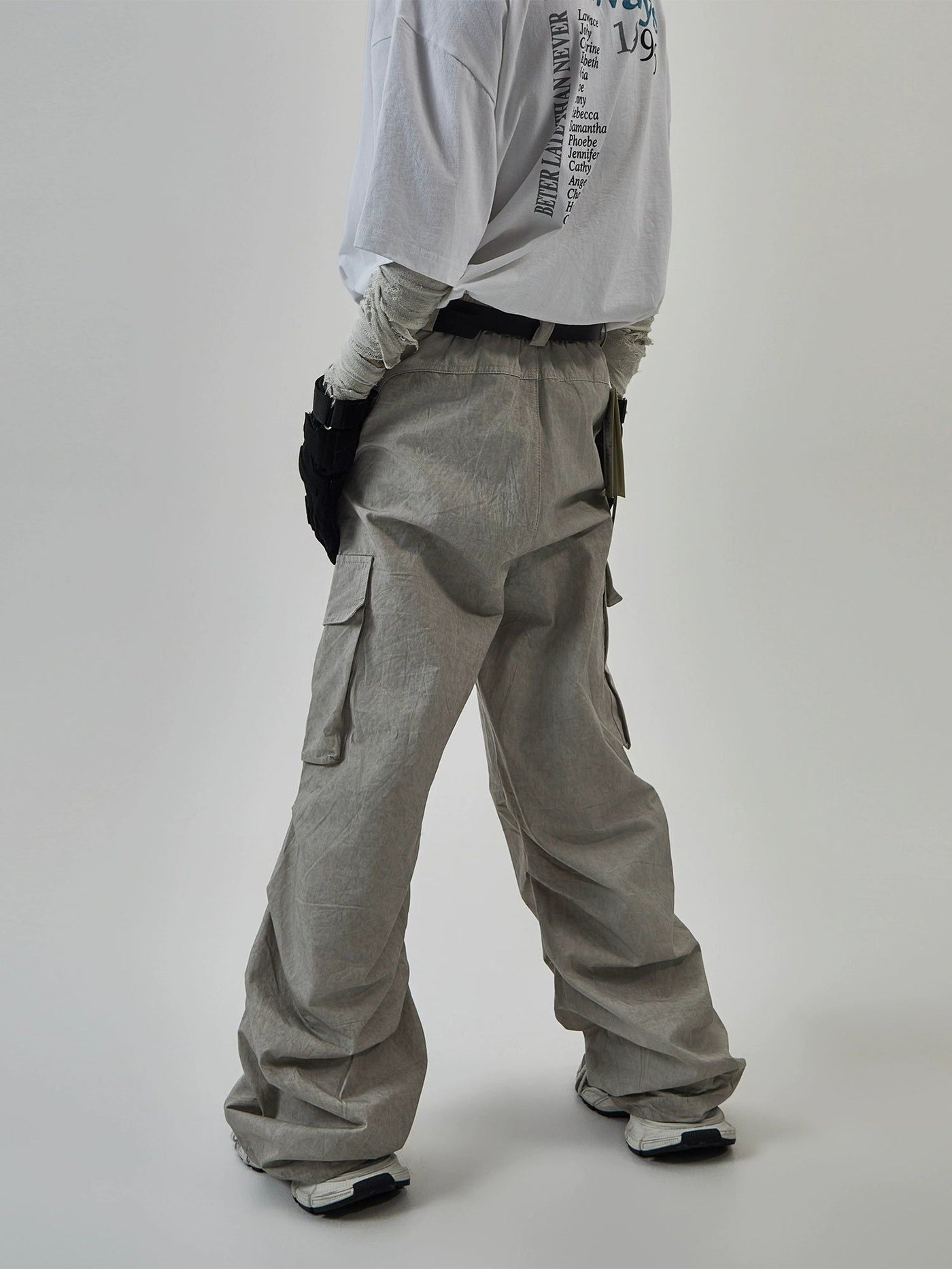 Layered Pleats Cargo Pants Korean Street Fashion Pants By Ash Dark Shop Online at OH Vault