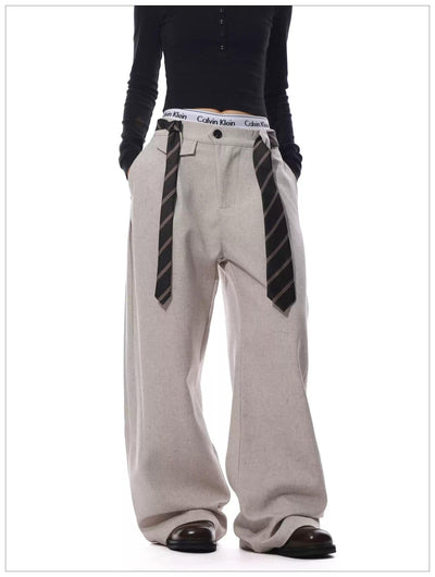 Pleated Belt Strap Trousers Korean Street Fashion Trousers By Mr Nearly Shop Online at OH Vault