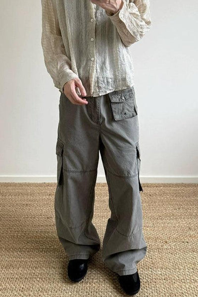 Multiple Pocket Workwear Pants Korean Street Fashion Pants By A PUEE Shop Online at OH Vault