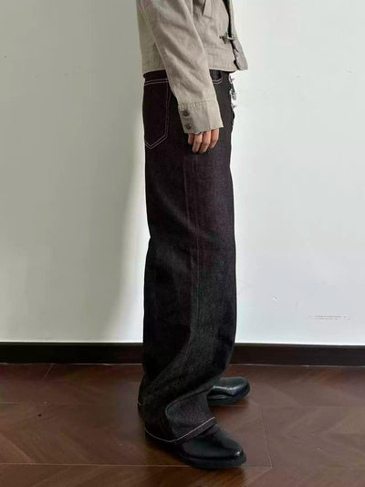 Metallic Fireman Clasp Straight Jeans Korean Street Fashion Jeans By Made Extreme Shop Online at OH Vault