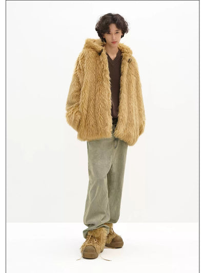 Comfty Faux Fur Jacket Korean Street Fashion Jacket By Mason Prince Shop Online at OH Vault