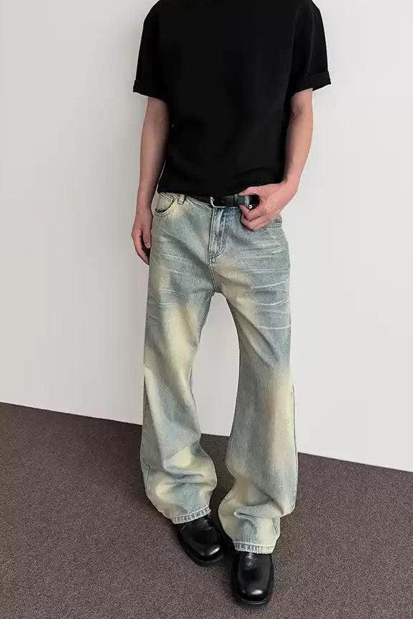 Faded Spots Bootcut Jeans Korean Street Fashion Jeans By A PUEE Shop Online at OH Vault