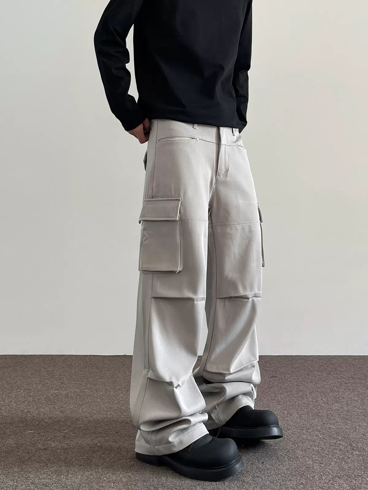 Flap Pockets Detail Cargo Pants Korean Street Fashion Pants By A PUEE Shop Online at OH Vault