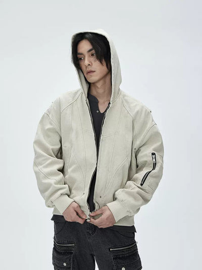 Multi-Seam Hooded Jacket Korean Street Fashion Jacket By CATSSTAC Shop Online at OH Vault