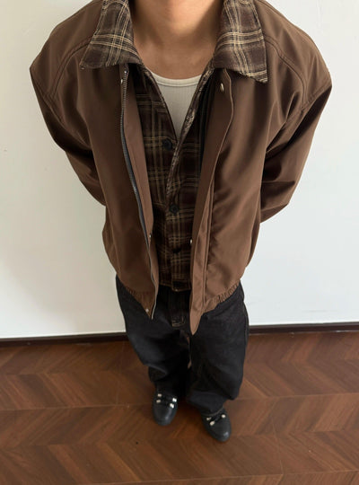 Plaid Spliced Ruch Hem Jacket Korean Street Fashion Jacket By Made Extreme Shop Online at OH Vault