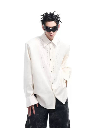 Diamond Chain Detail Shirt Korean Street Fashion Shirt By Slim Black Shop Online at OH Vault