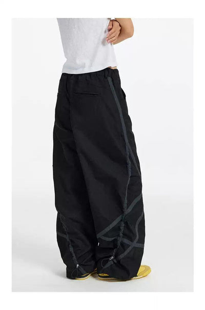 Line Contrast Buttoned Pants Korean Street Fashion Pants By Conp Conp Shop Online at OH Vault