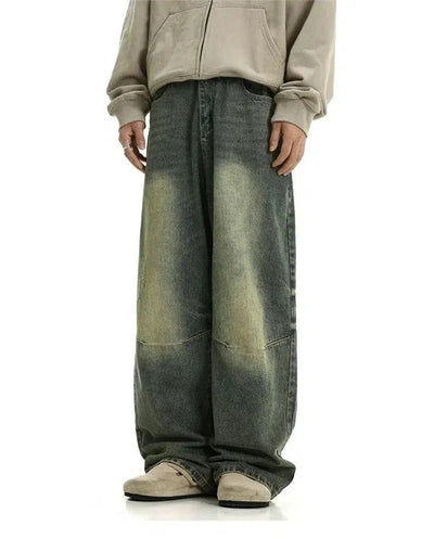 Mud-Washed Loose Fit Jeans Korean Street Fashion Jeans By MEBXX Shop Online at OH Vault