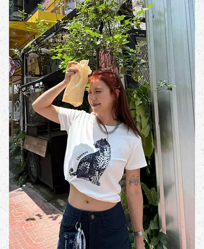 Animal Graphic Print T-Shirt Korean Street Fashion T-Shirt By Made Extreme Shop Online at OH Vault