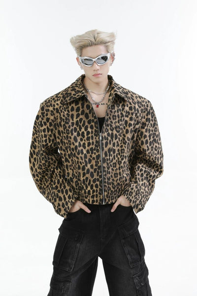 Animal Print Zippered Jacket